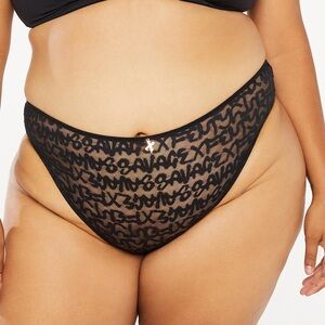 Savage X Fenty Tagged Crotchless High Leg Bikini Black 2X